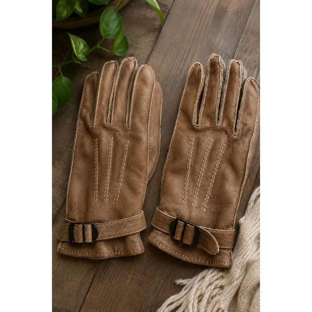 Vintage‎ Auclair Leather Driving Gloves Women's Medium Brown Made in Canada